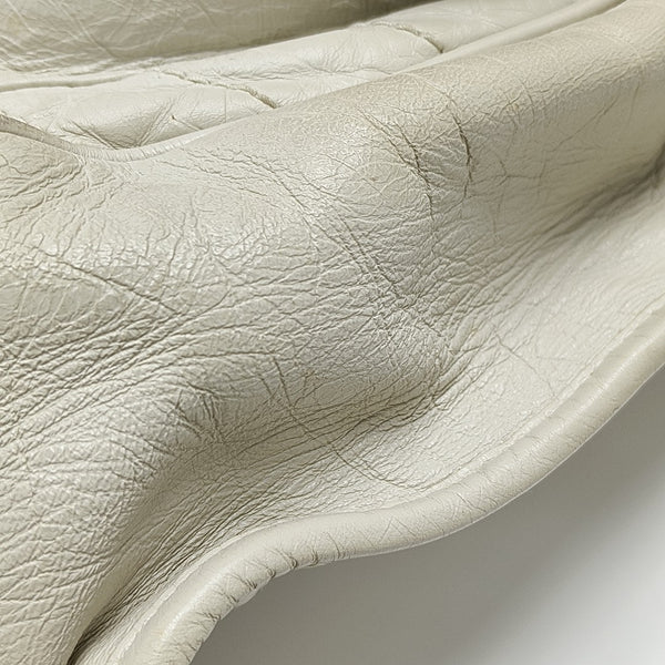 NIKI Medium Chevron Calfskin White