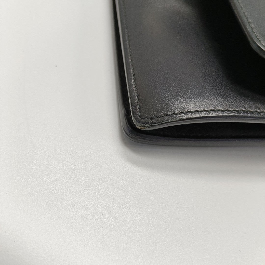 Elektra Mini Calfskin Black Wallet
