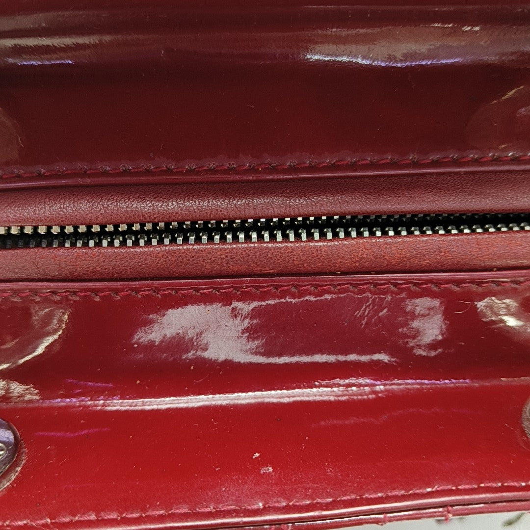 Lady Dior Medium Cannage Patent Leather Red
