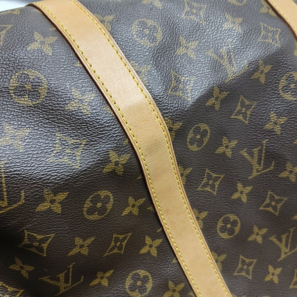 KEEPALL 60 Monogram Coated Canvas Brown