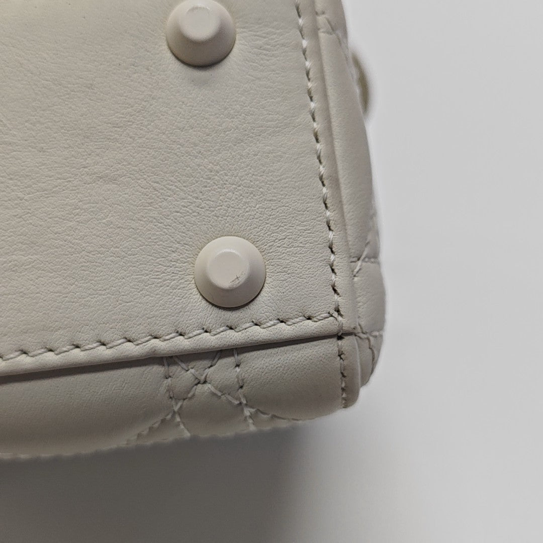 Lady Dior Mini Cannage Lambskin White