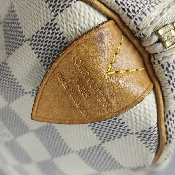 SPEEDY 25 Damier Azur Coated Canvas White
