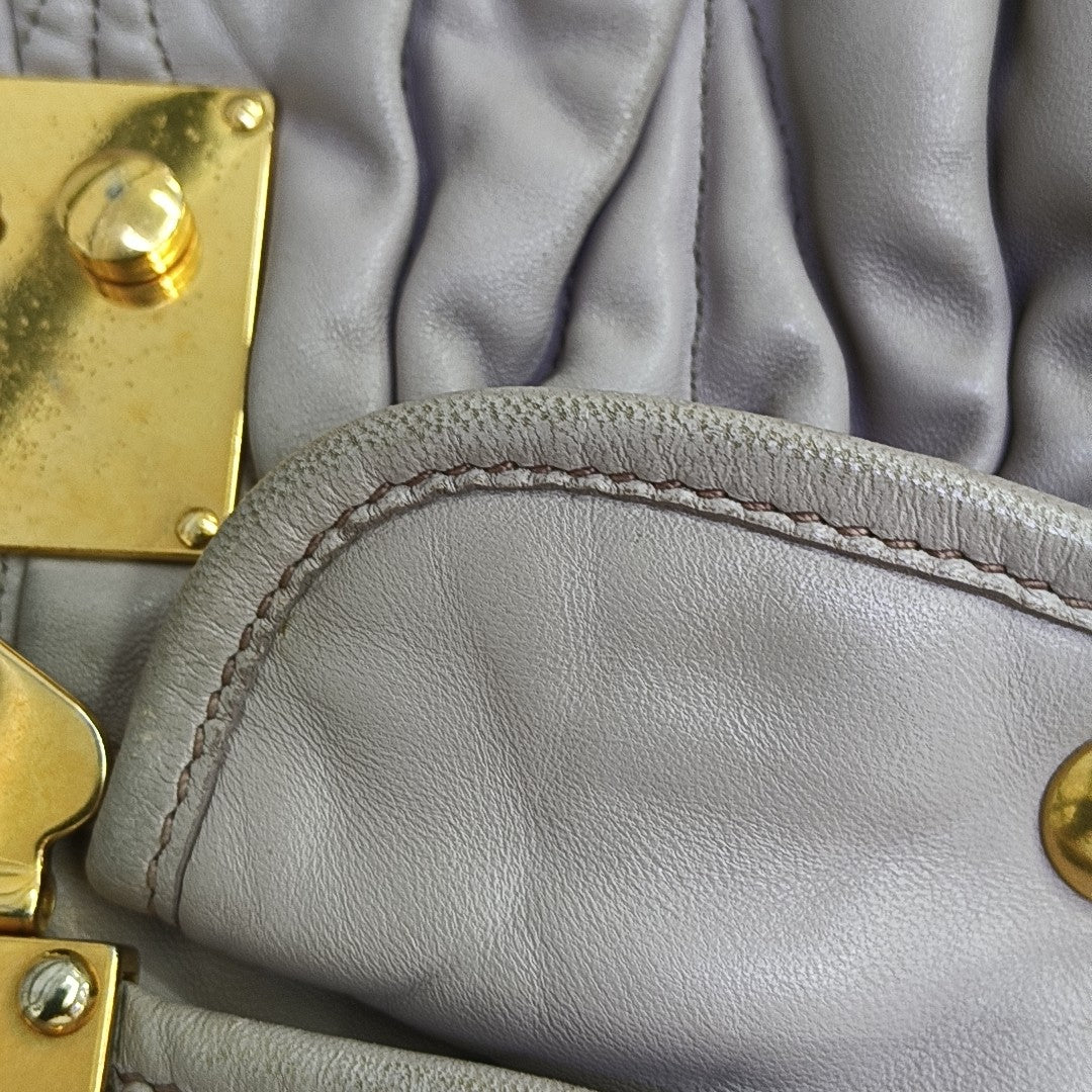 Miu Coffer Quilted Calfskin Purple