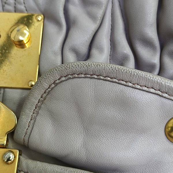 Miu Coffer Quilted Calfskin Purple