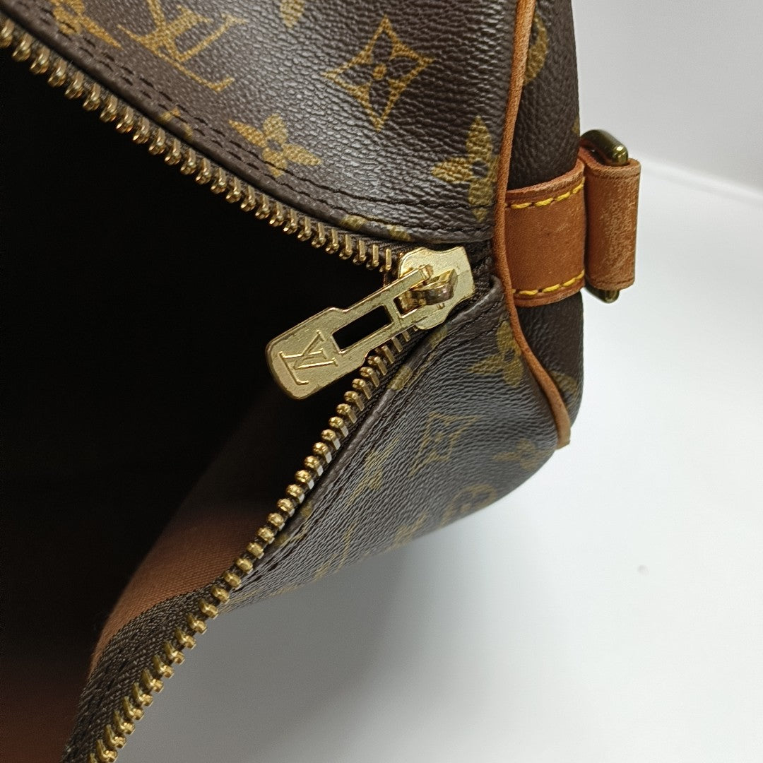 KEEPALL 60 Monogram Coated Canvas Brown