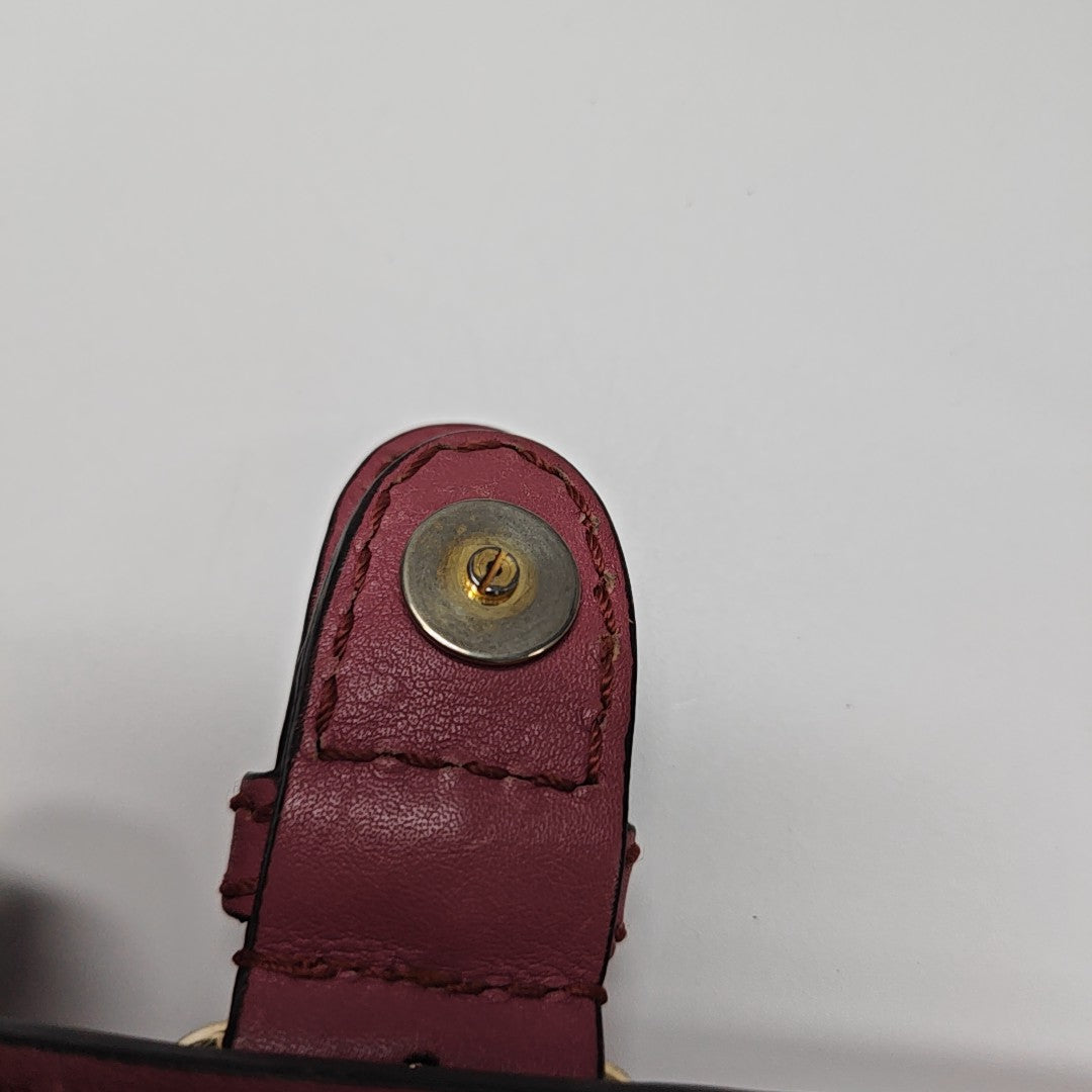 Monogram Calfskin Shoulder Bag Red