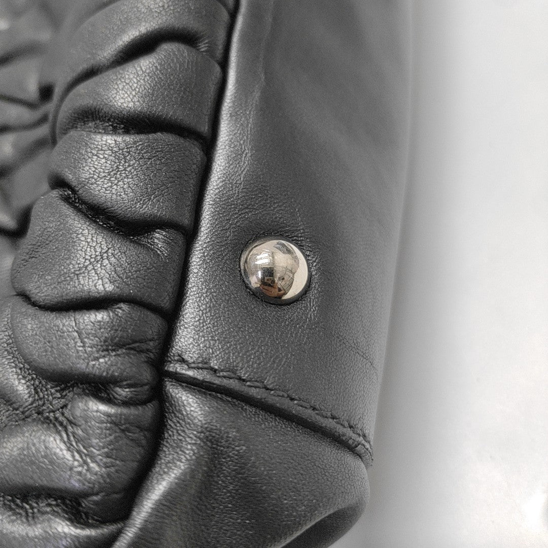 Quilted Lambskin Shoulder Bag Black