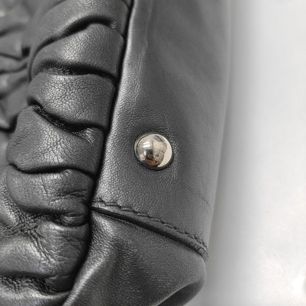 Quilted Lambskin Shoulder Bag Black