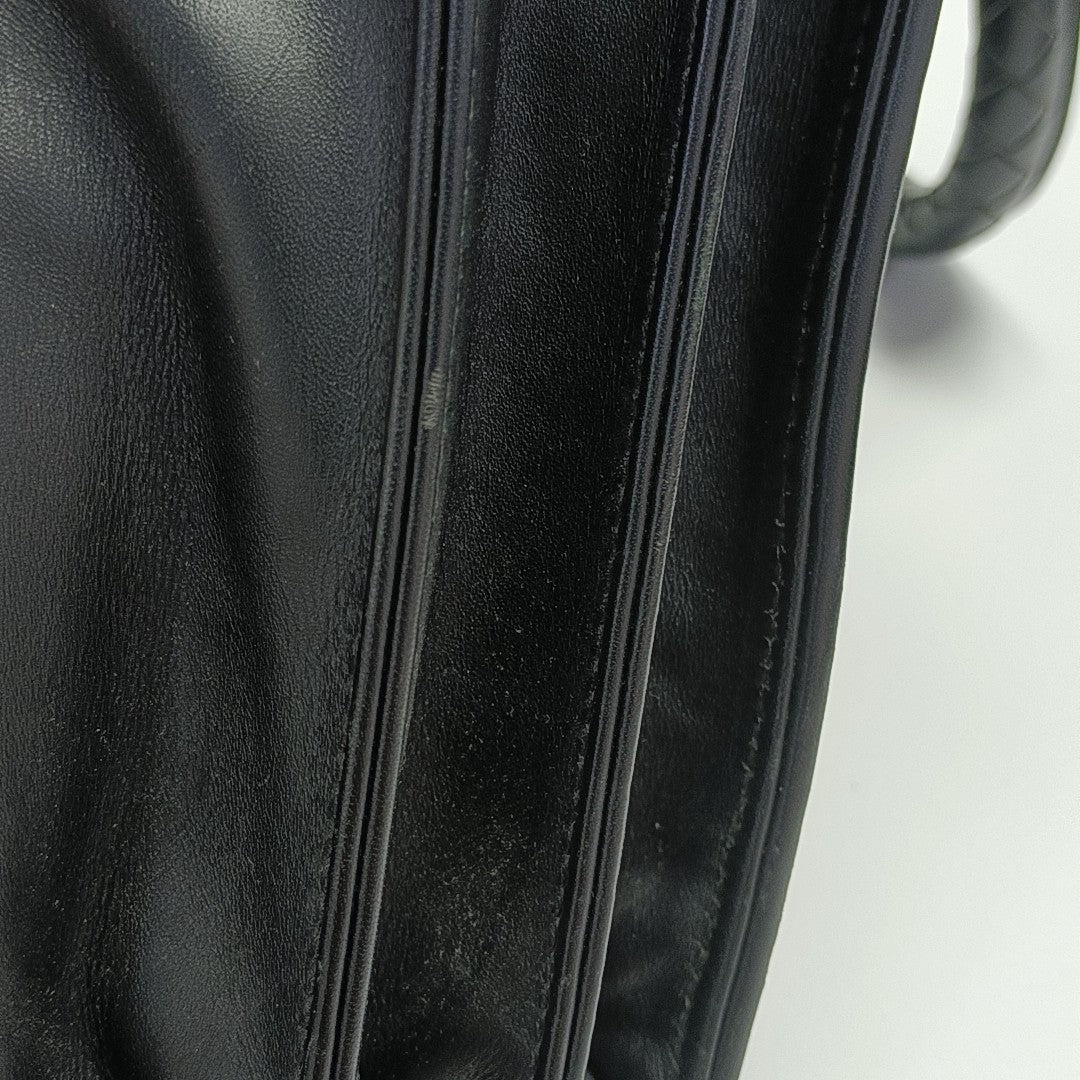 Calfskin Top Handle Bag Black