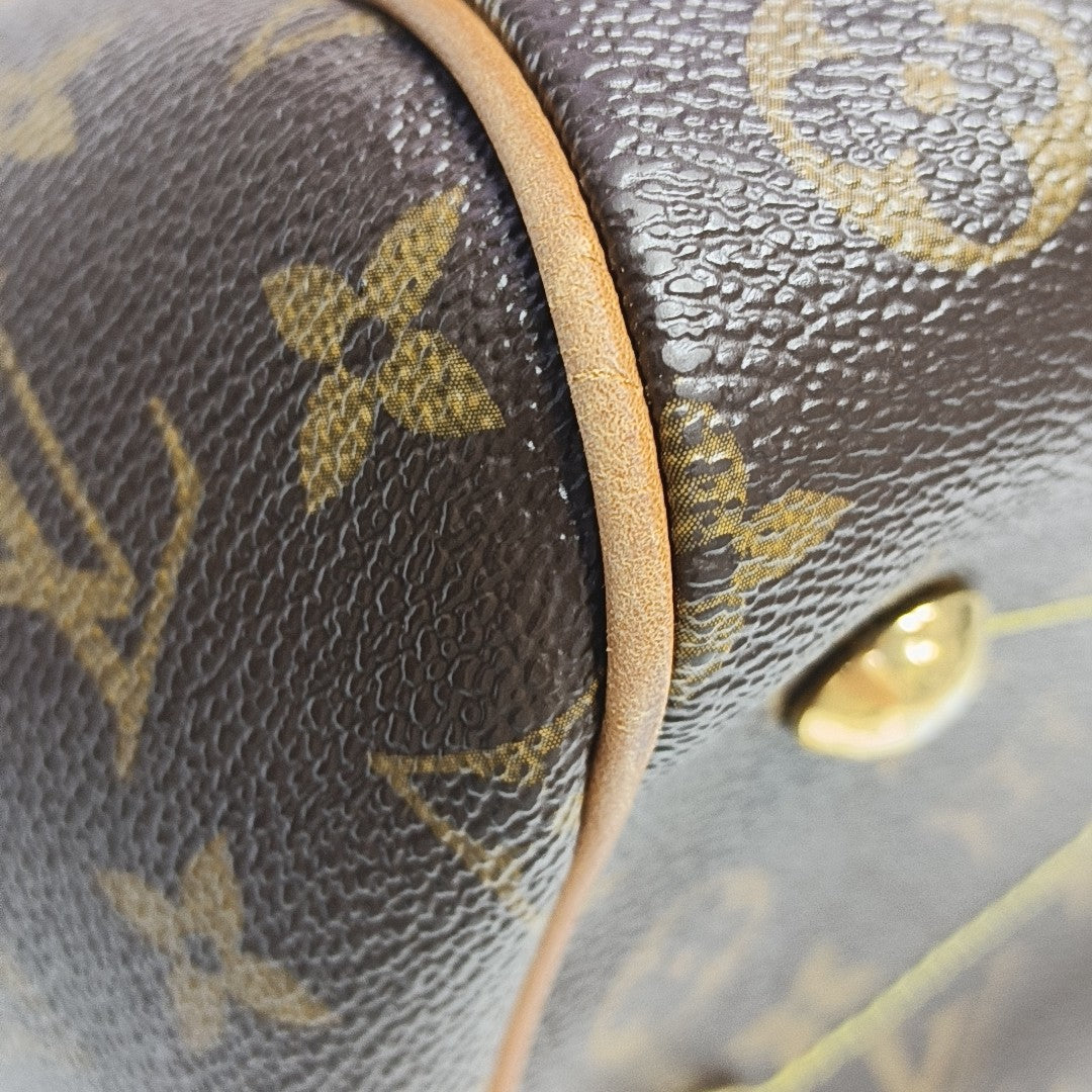 Monogram Coated Canvas Top Handle Bag Brown