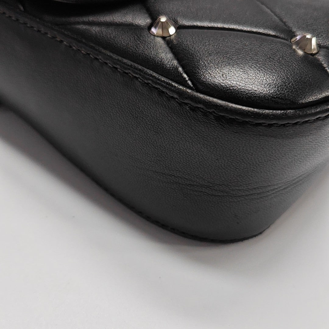 Quilted Lambskin Shoulder Bag Black