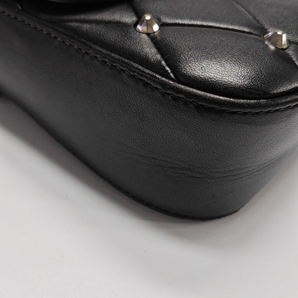 Quilted Lambskin Shoulder Bag Black