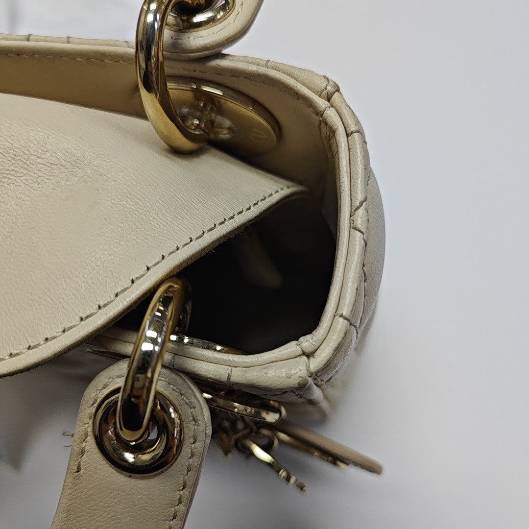 Lady Dior Mini Cannage Lambskin White