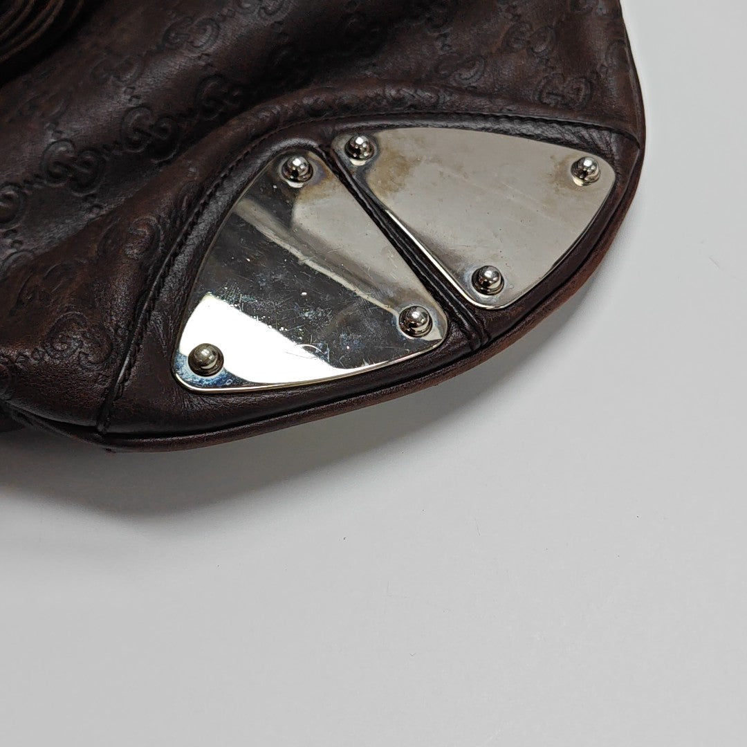 Monogram Calfskin Top Handle Bag Brown
