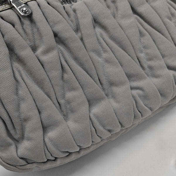 Quilted Fabric Shoulder Bag Gray