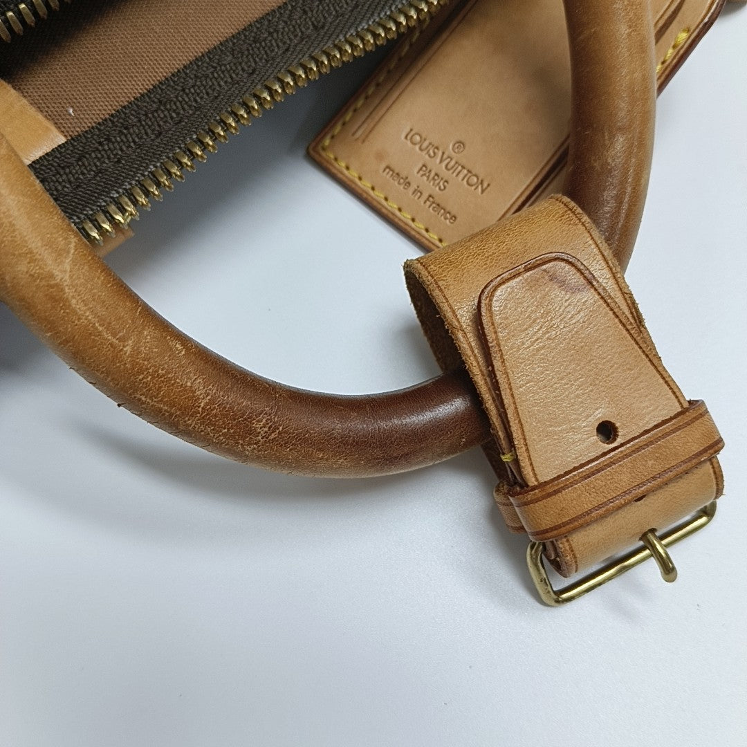 KEEPALL 45 Monogram Coated Canvas Brown