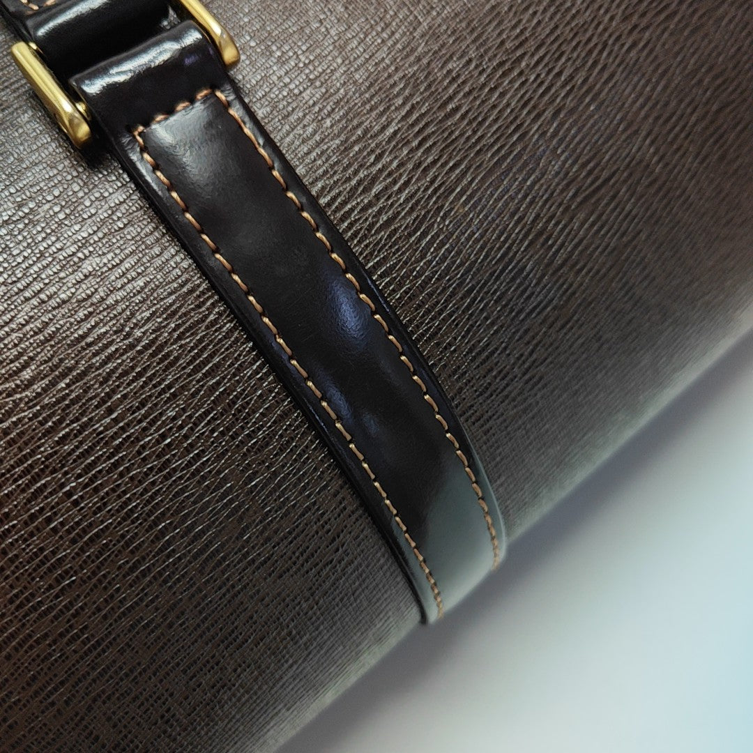 Calfskin Top Handle Bag Brown