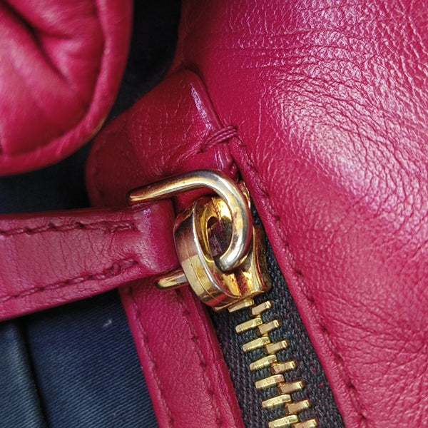 Quilted Lambskin Shoulder Bag Red
