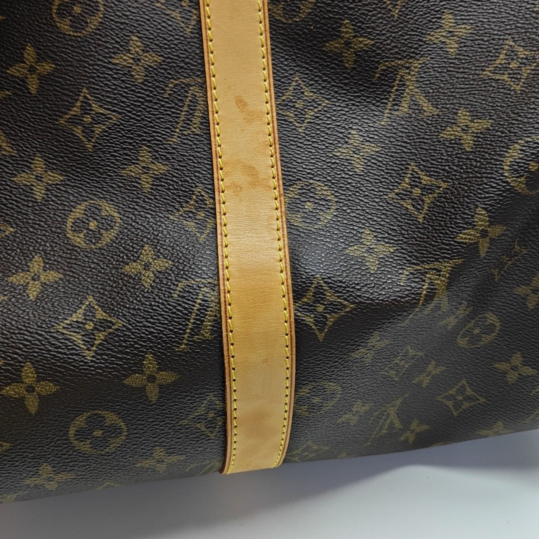 KEEPALL 45 Monogram Coated Canvas Brown