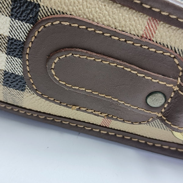 Coated Canvas Shoulder Bag Beige