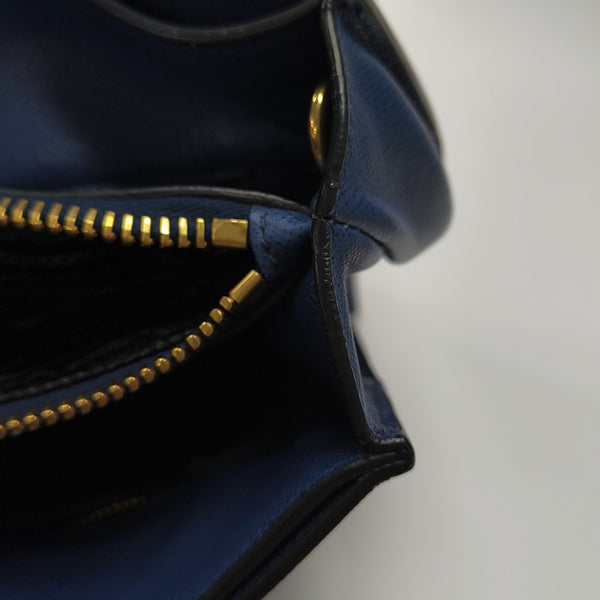 Calfskin Tote Bag Medium Blue