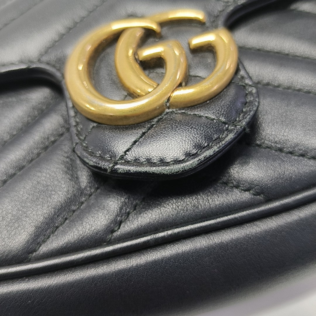 GG Marmont Mini Quilted Calfskin Black