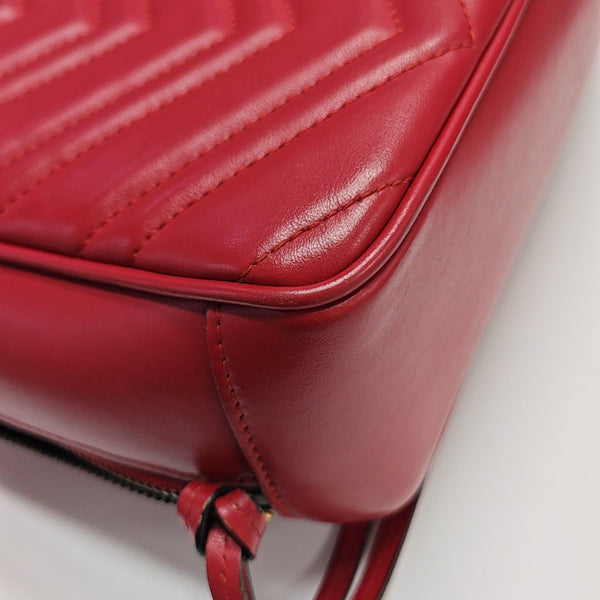 GG Marmont Medium Quilted Calfskin Red