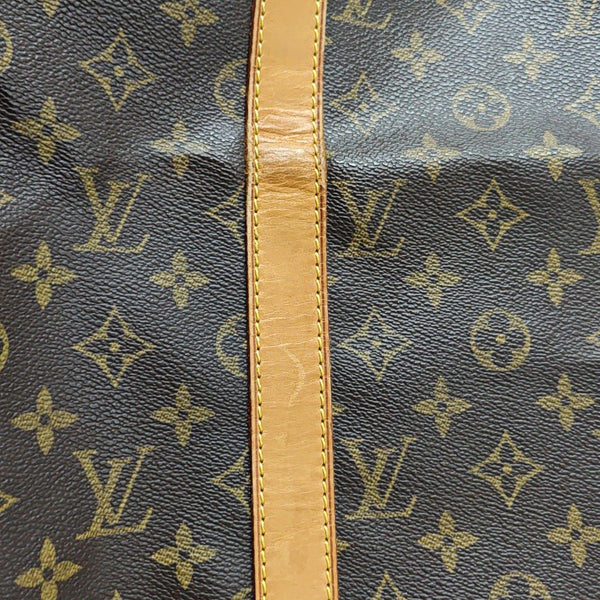 KEEPALL 50 Monogram Coated Canvas Brown