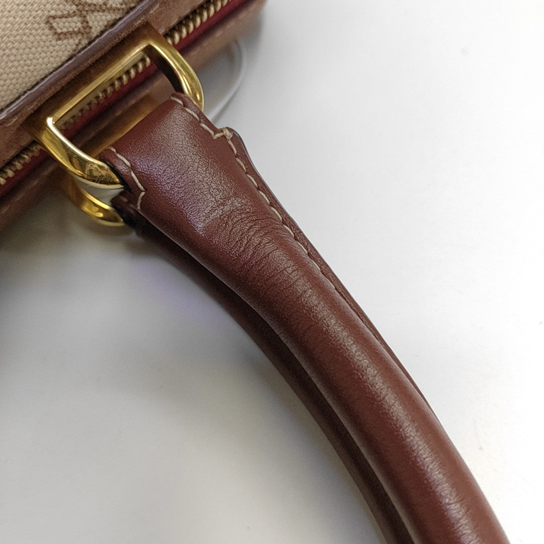 Nylon Top Handle Bag Beige