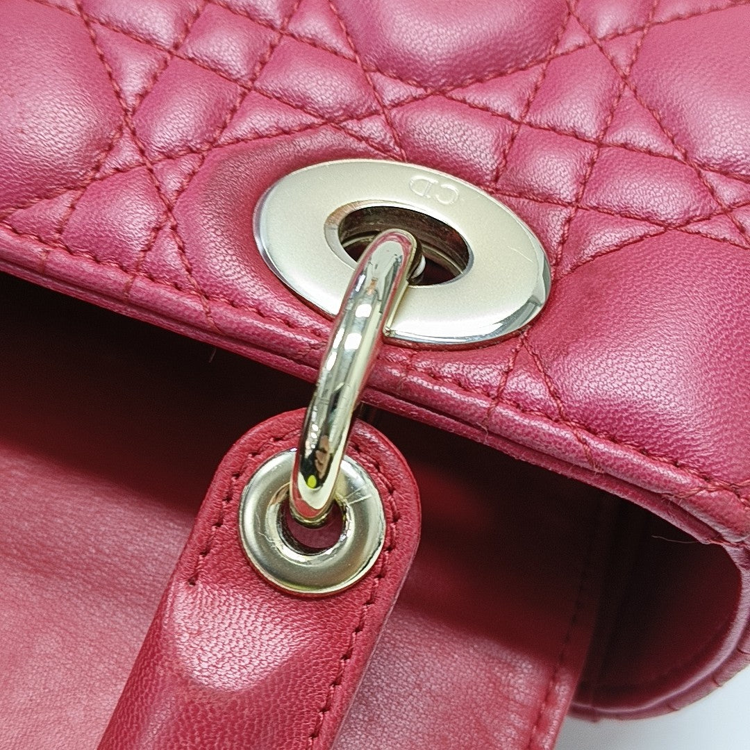 Lady Dior Small Cannage Lambskin Red