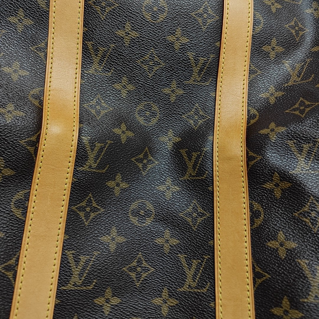 KEEPALL 50 Monogram Coated Canvas Brown