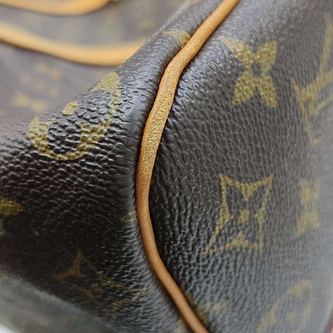 KEEPALL 50 Monogram Coated Canvas Brown