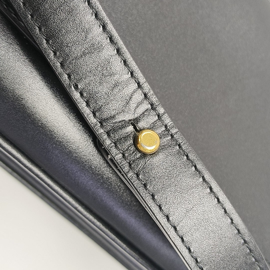 Leather Shoulder Bag Black