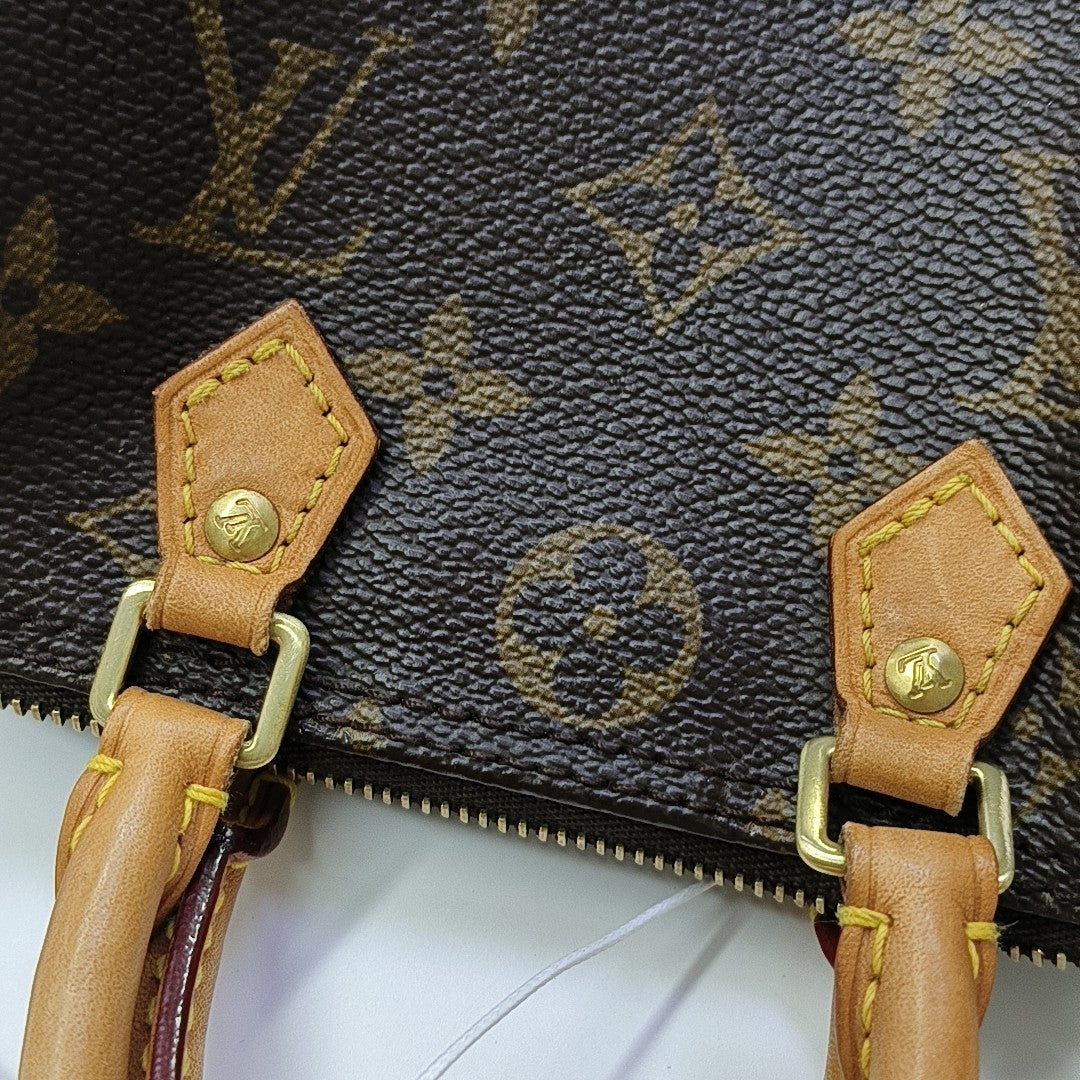 SPEEDY Nano Monogram Coated Canvas Brown