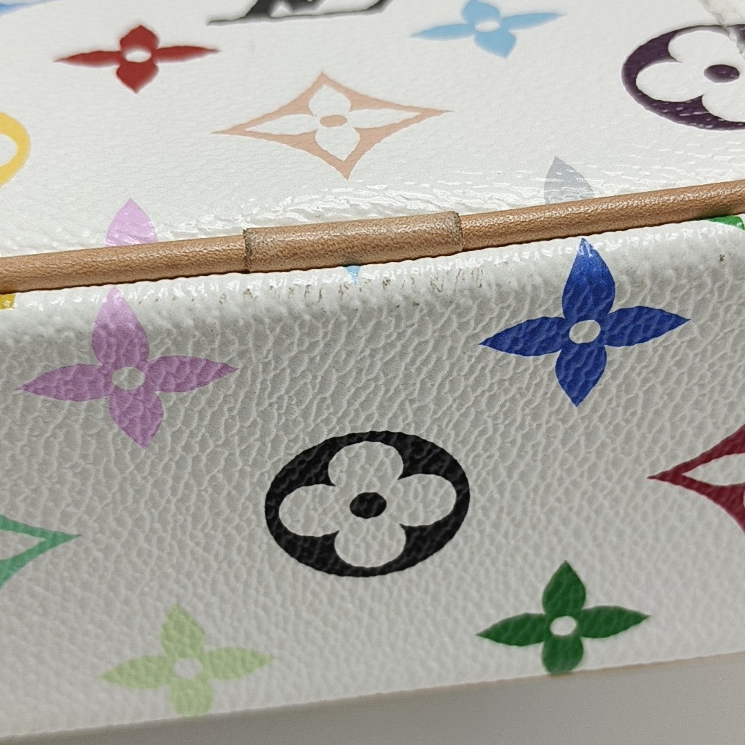 LV × TM Vanity Chain Pouch Monogram Coated Canvas White