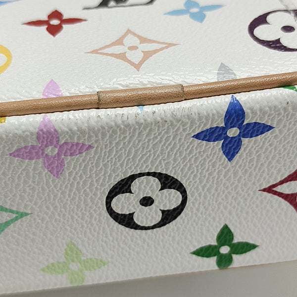 LV × TM Vanity Chain Pouch Monogram Coated Canvas White