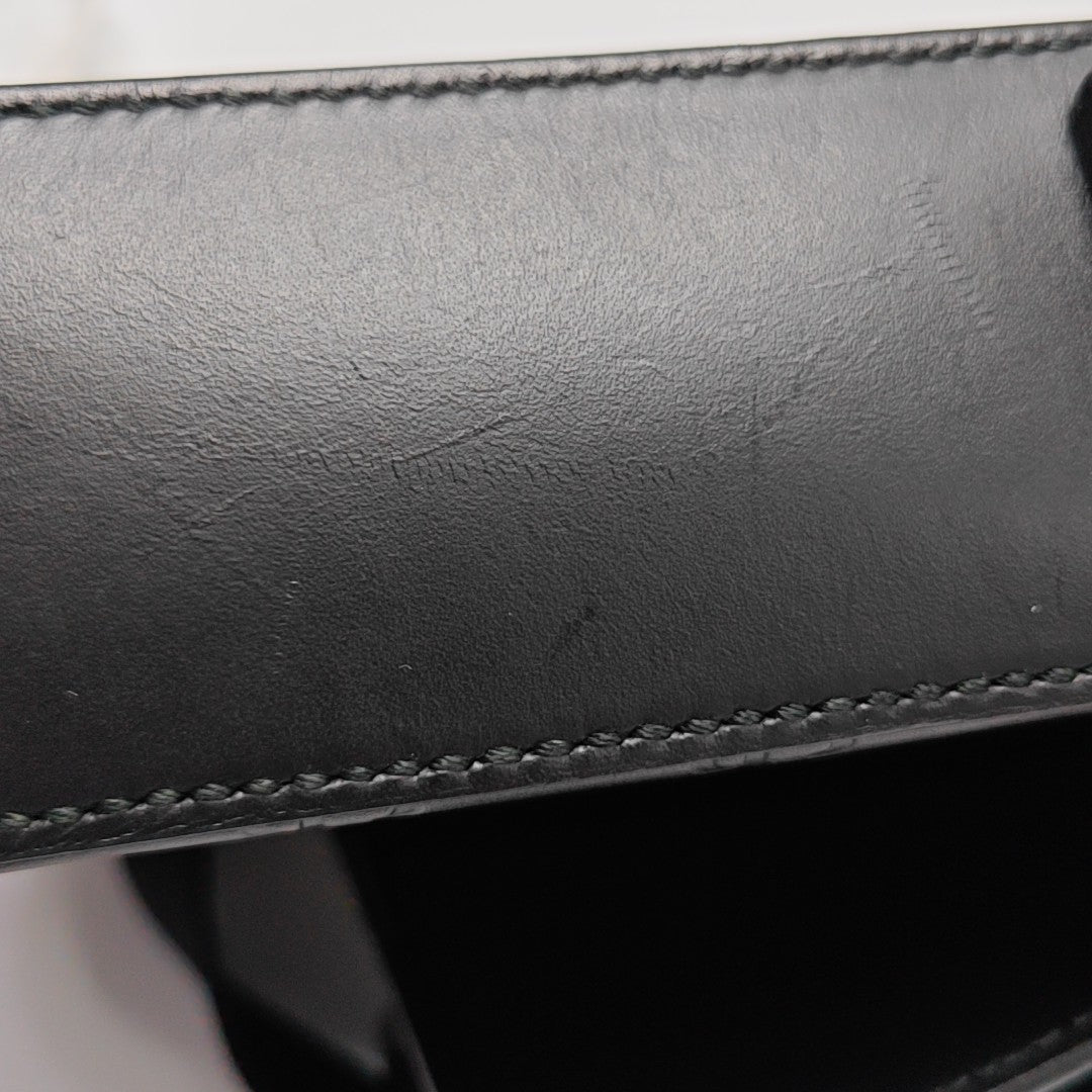 Monogram Calfskin Shoulder Bag Black