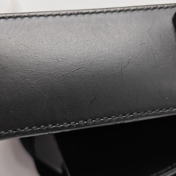 Monogram Calfskin Shoulder Bag Black