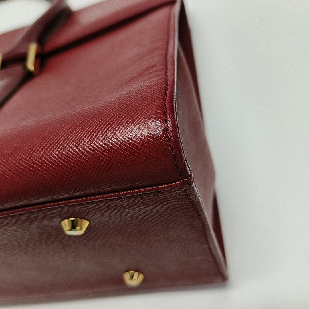 Calfskin Top Handle Bag Red