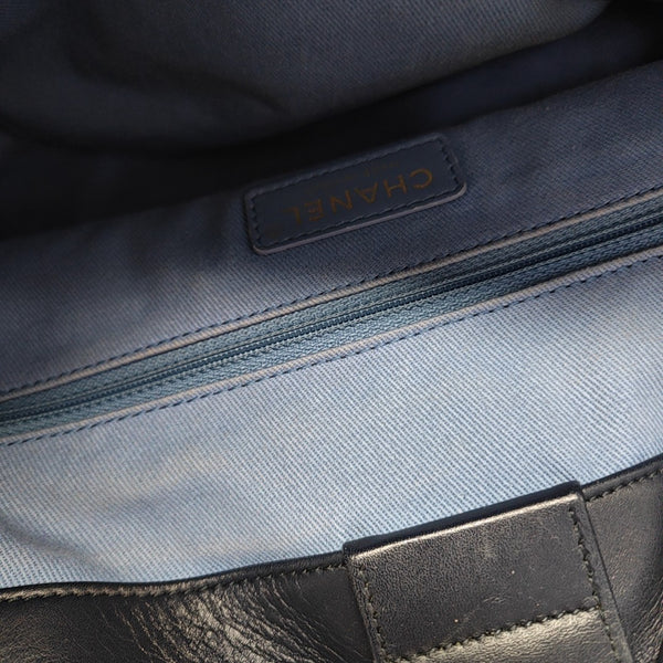Chevron Calfskin Tote Bag Blue
