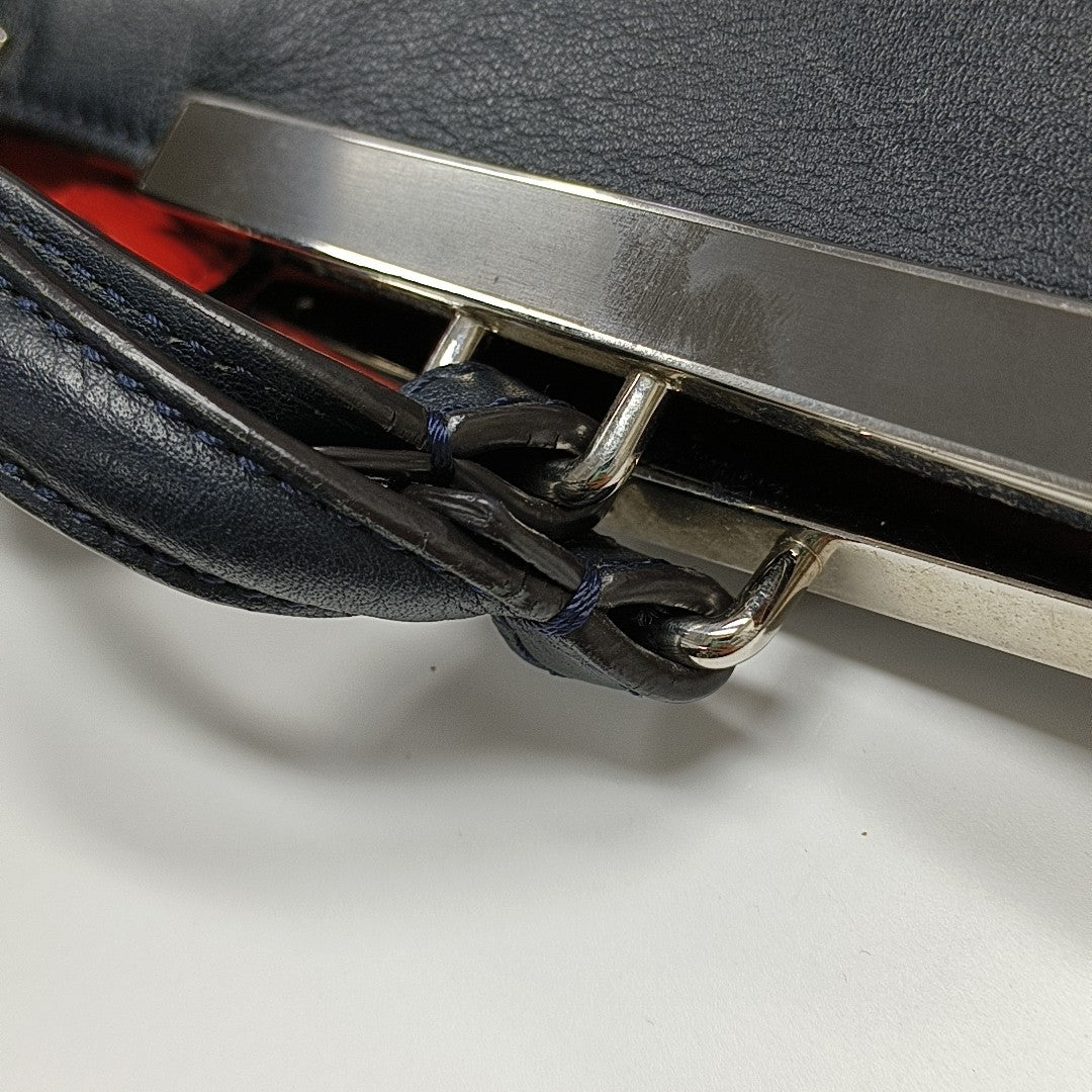 Calfskin Top Handle Bag Blue