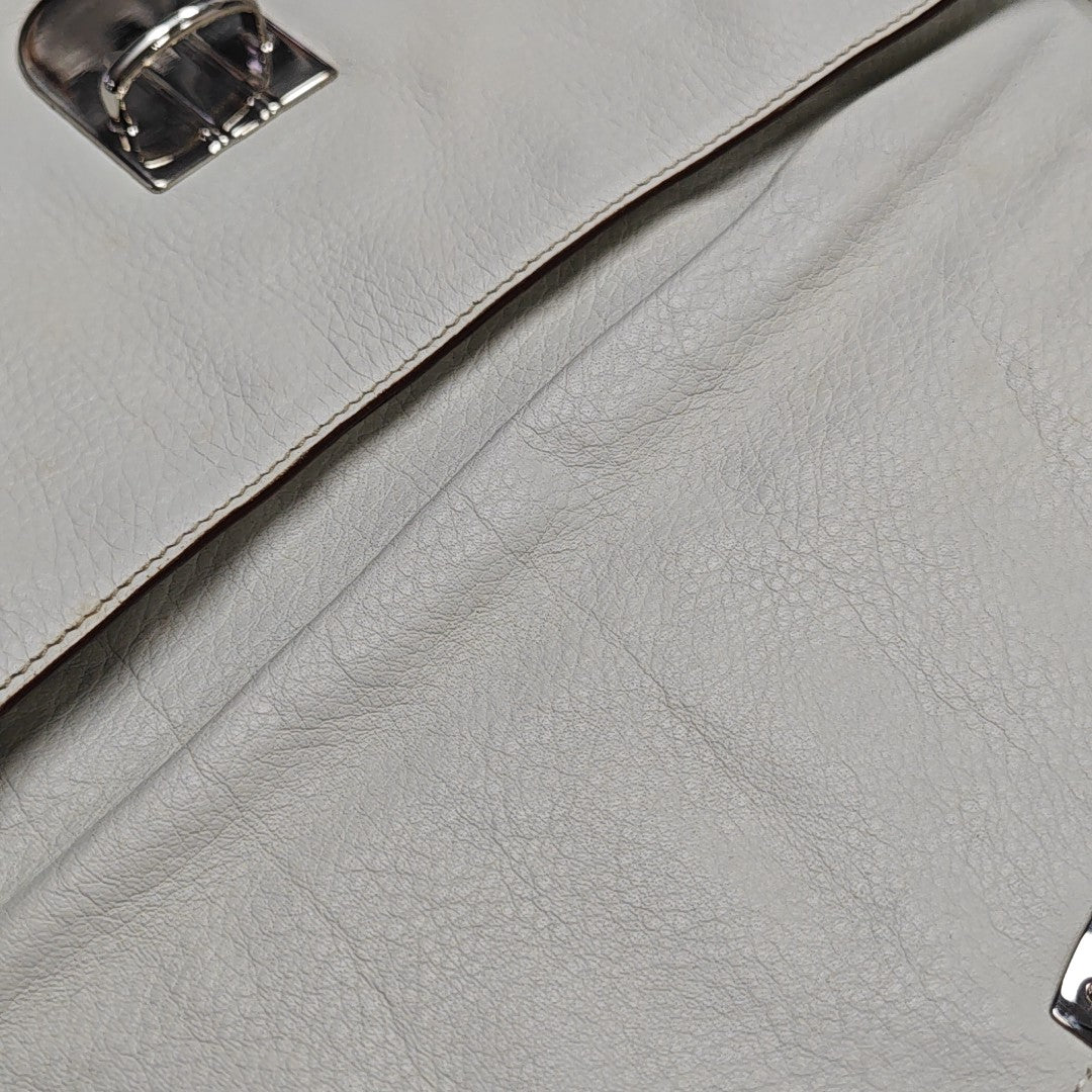 Calfskin Shoulder Bag White