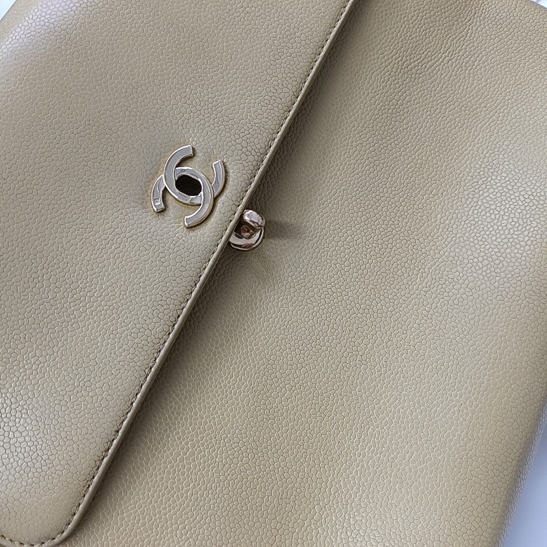 Quilted Calfskin Top Handle Bag Yellow