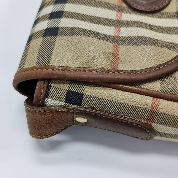 Coated Canvas Shoulder Bag Beige