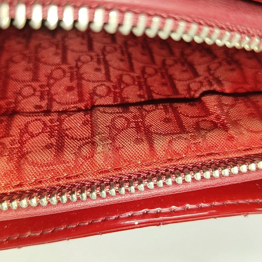 Lady Dior Large Cannage Patent Leather Red