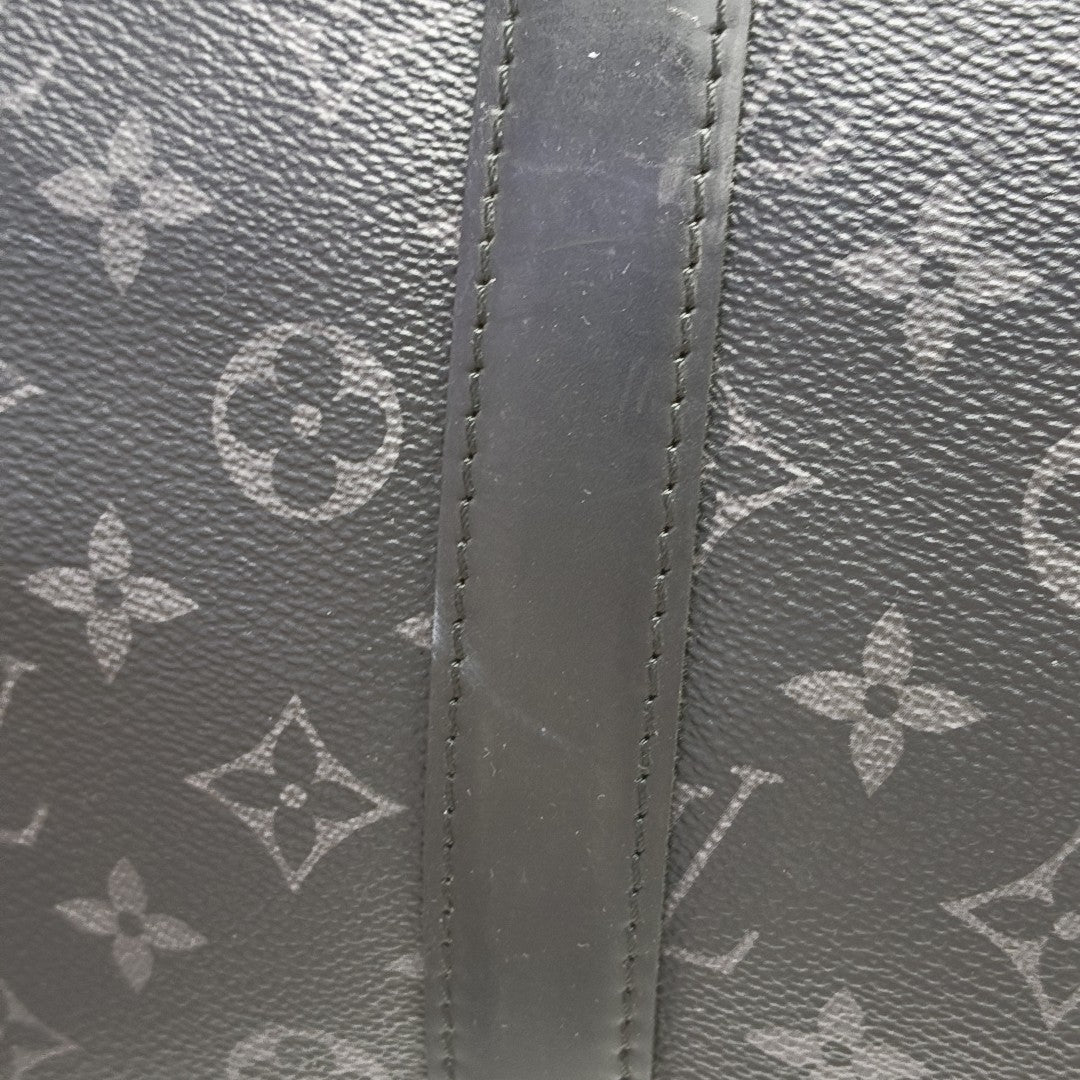 KEEPALL 55 Monogram Coated Canvas Black