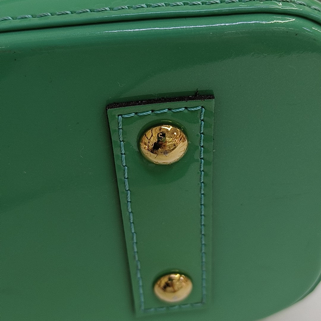 ALMA BB Monogram Patent Leather Green