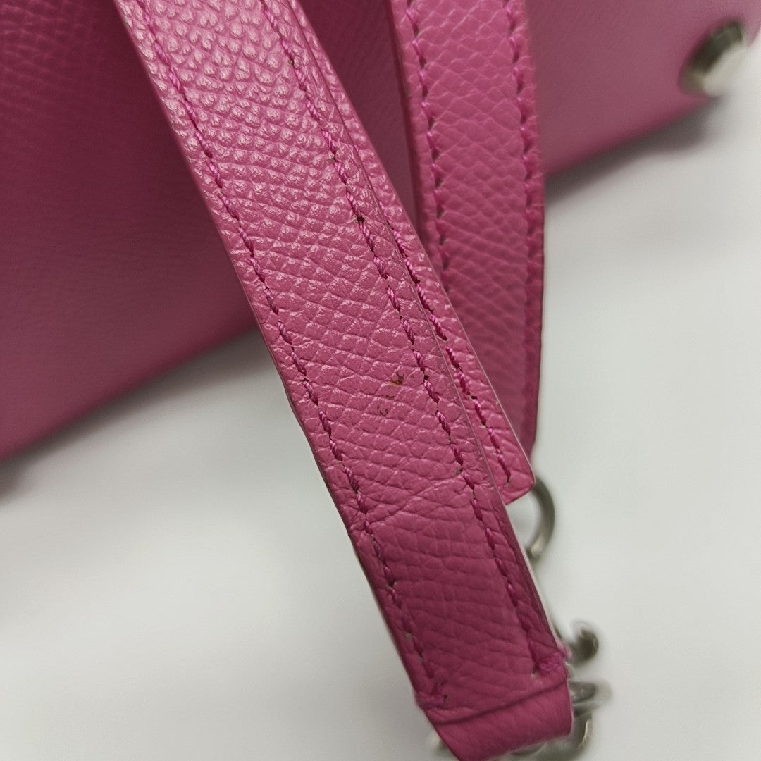 Top Handle Calfskin Red