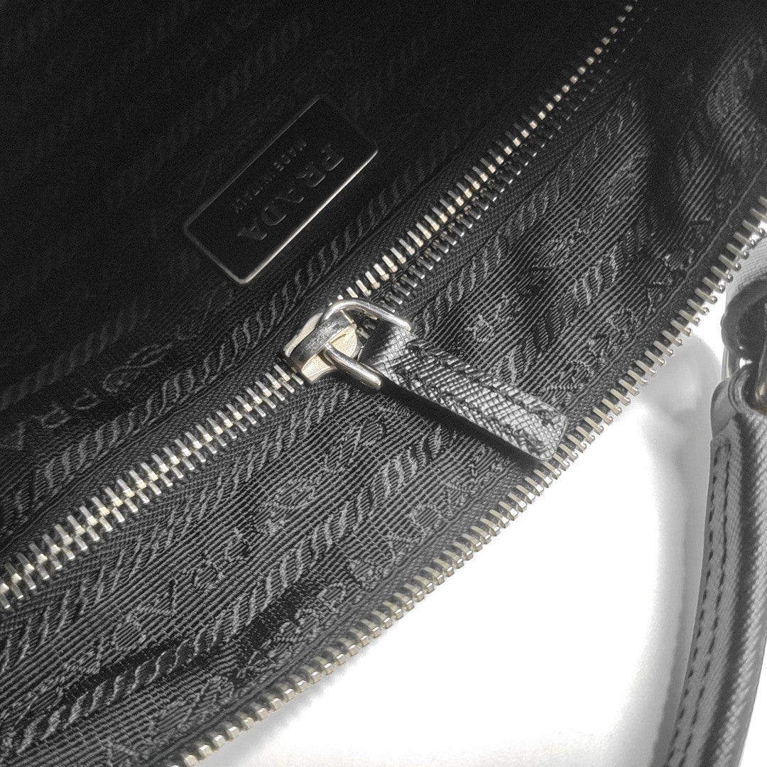 Nylon Top Handle Bag Black