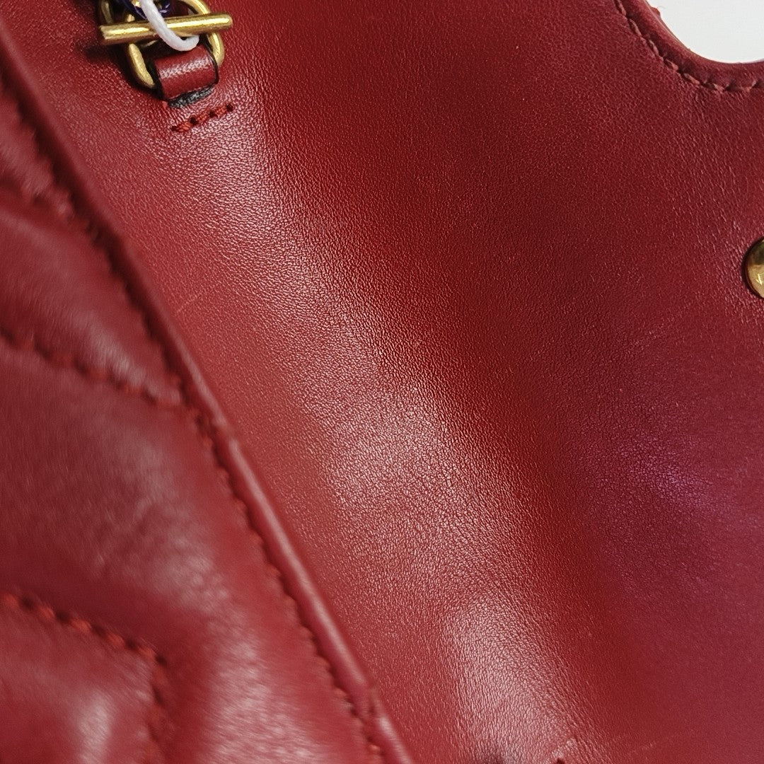GG Marmont Mini Quilted Calfskin Red